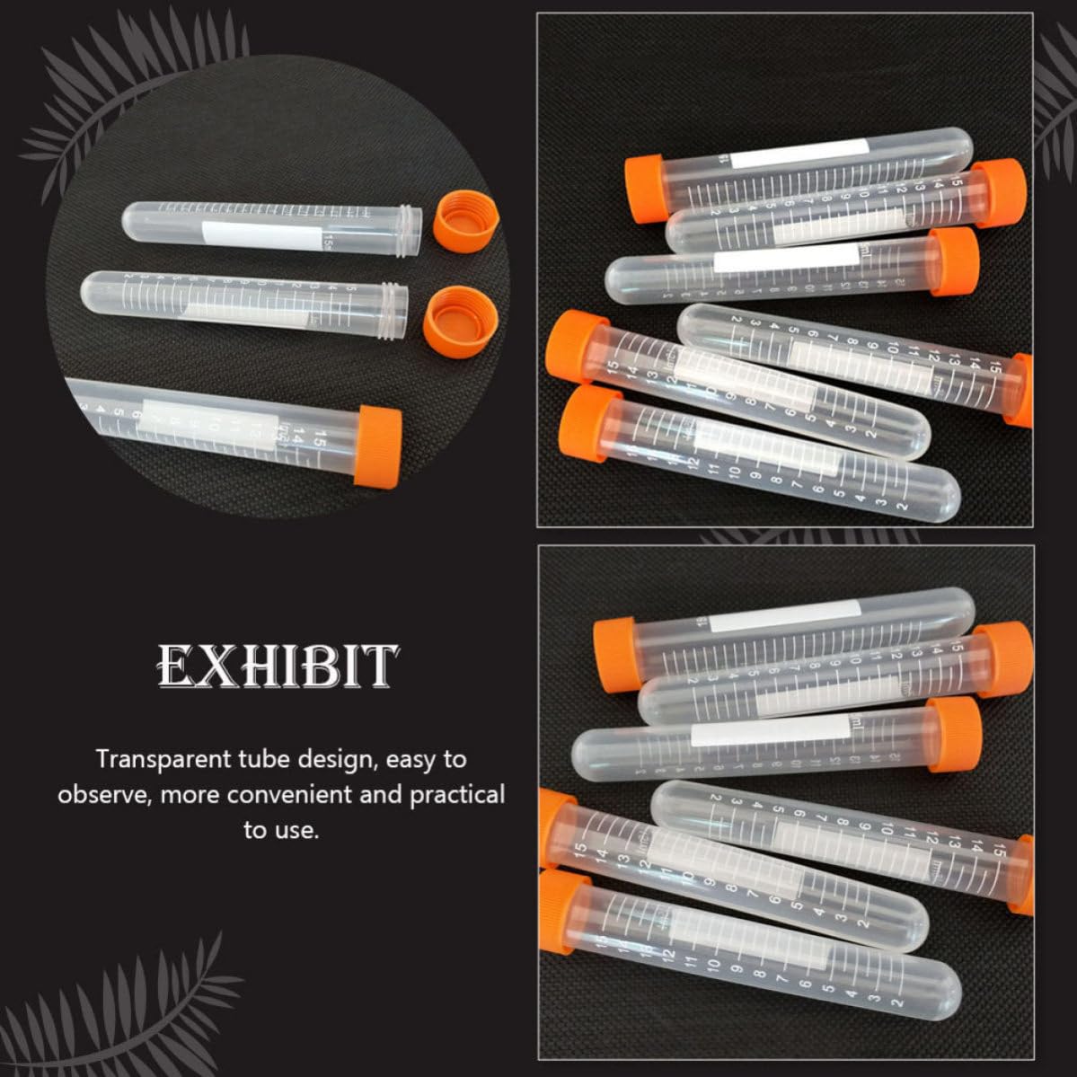 Lot de 100 Tubes Centrifuges de Laboratoire 15 Ml en Pe Bouchons à Vis, Faciles à Observer, pour Équipements Hospitaliers et Expérimentations Scientifiques Couleur Aléatoire