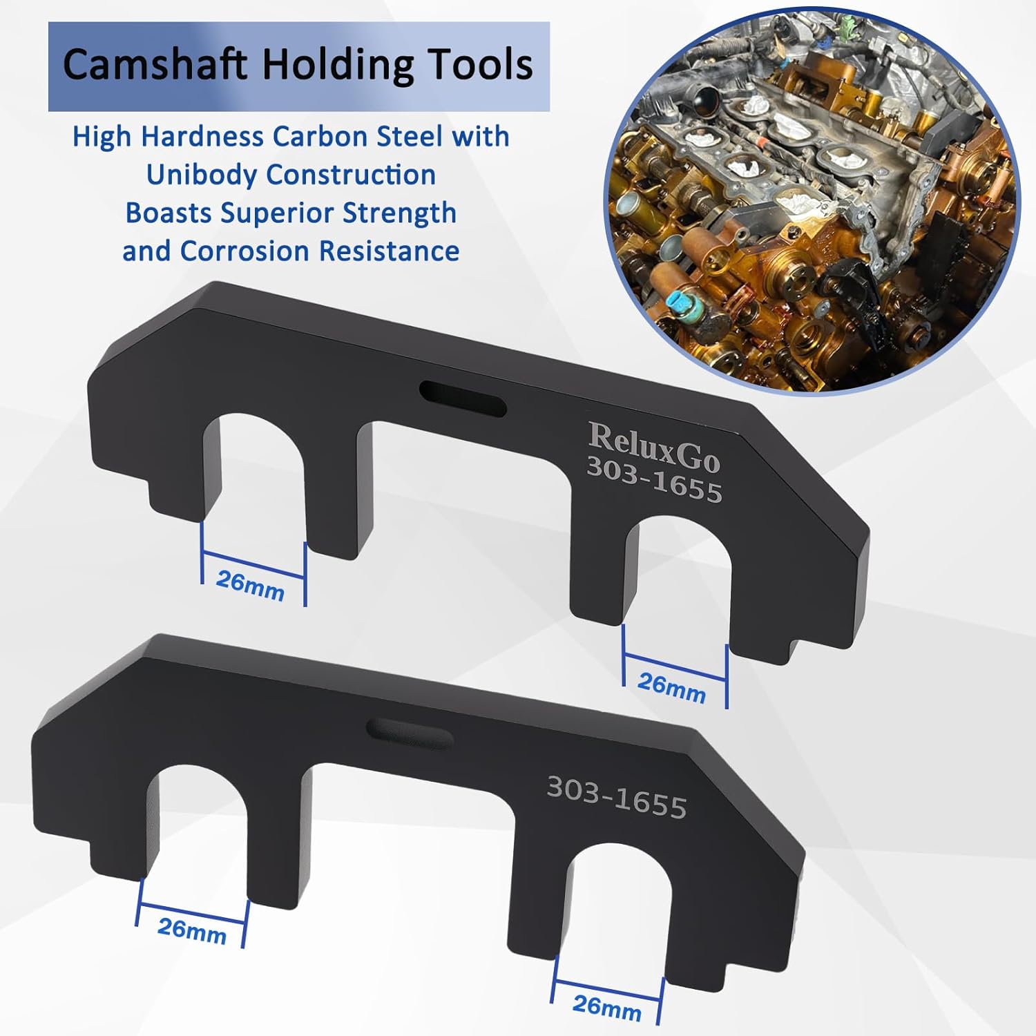 ReluxGo 303-1655 Camshaft Holding Tool Kit, Compatible with Ford 3.5L EcoBoost Upgraded GT F-150 Expedition Lincoln Navigator, with Cylinder Head Screw Removal Socket