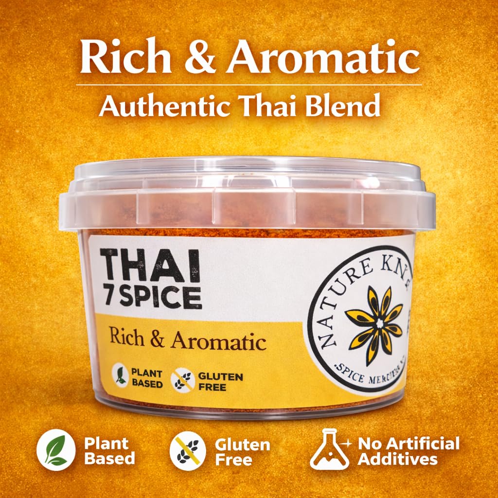 Nature Kitchen Thai 7 Spice Blend 60g, Premium Aromatic Seasoning in Airtight Stackable Pot, Gluten Free Vegan Spice for Thai Curries Stir Fries Soups Marinades and Asian Cooking - 5