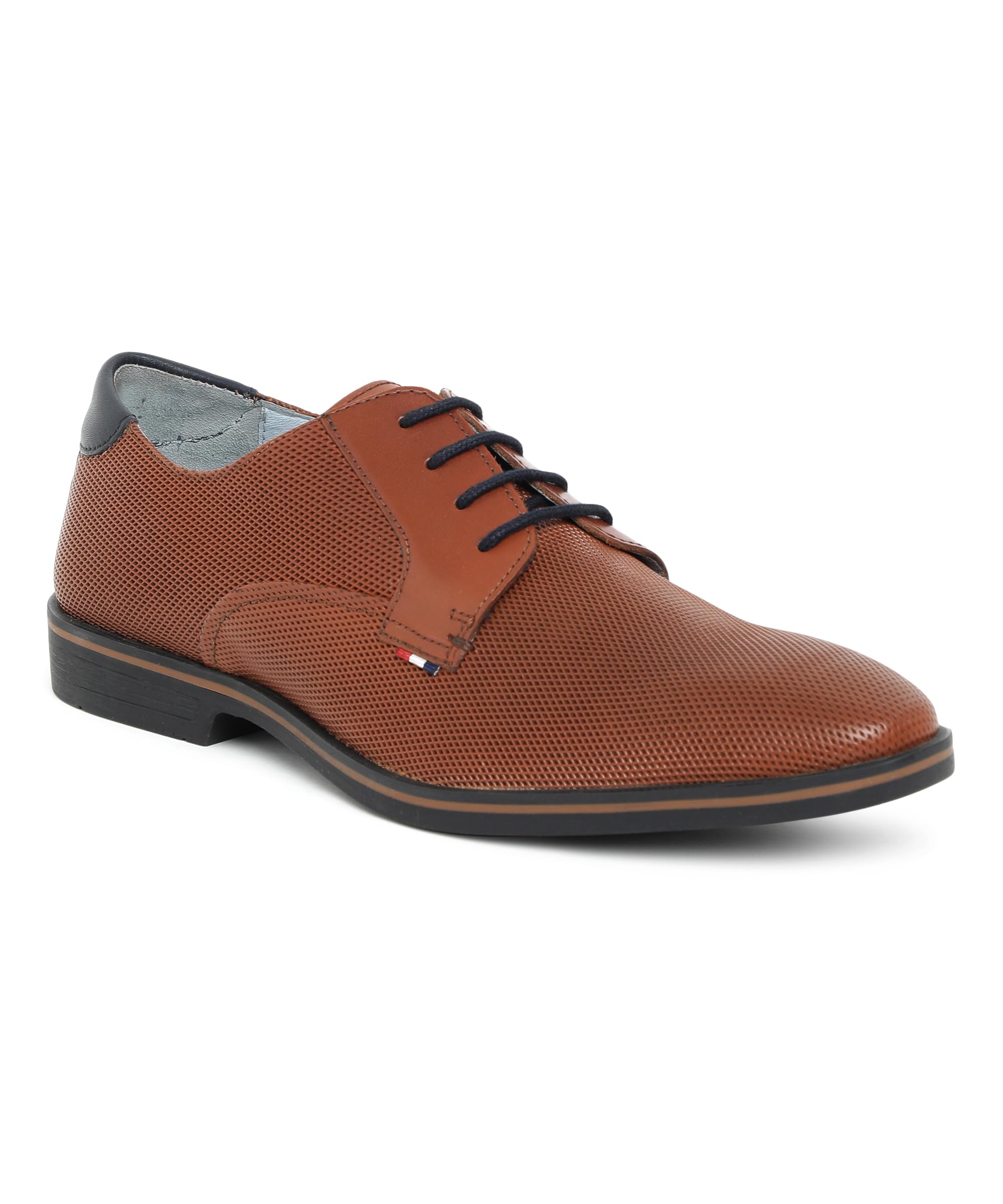 Mens Derby Shoe, Lace Up Entry, (Size 40-45), Trapizoidal Pattern Burnish Leather, Formal Workwear Shoe, TPR Sole, Stacked Heel, Johnny-image-31
