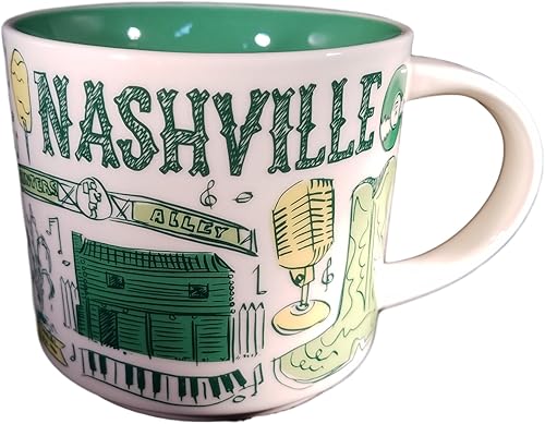Starbucks Nashville Been There Series - Taza de café de cerámica, 14 onzas