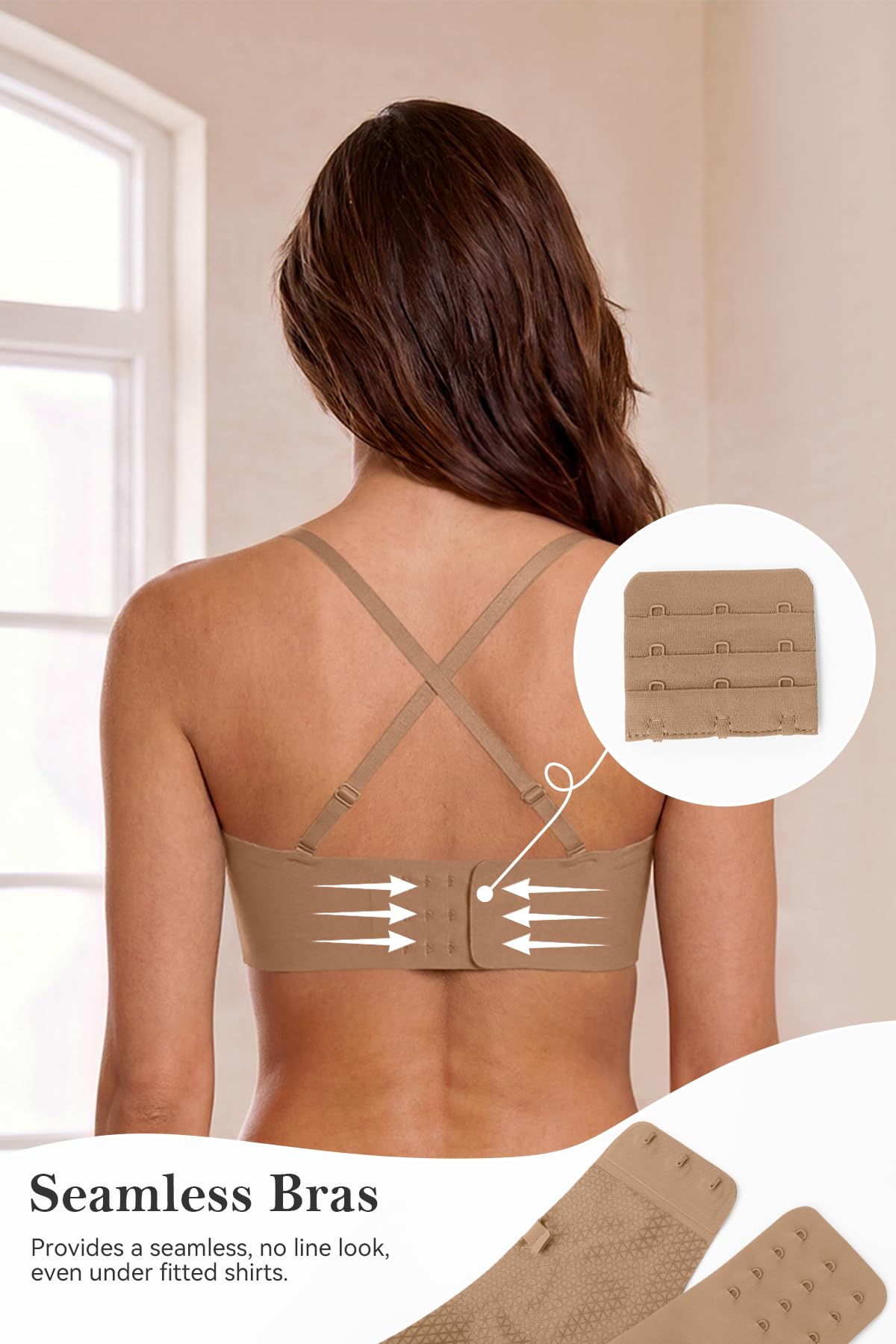 SHEKINI Reggiseno da donna senza spalline multiway Jelly Bra senza ferretto a fascia