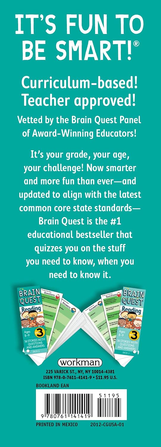 Brain Quest 3rd Grade Reading Q&A Cards: 56 Stories with Questions and Answers. Curriculum-based! Teacher-approved! (Brain Quest Smart Cards) image 2