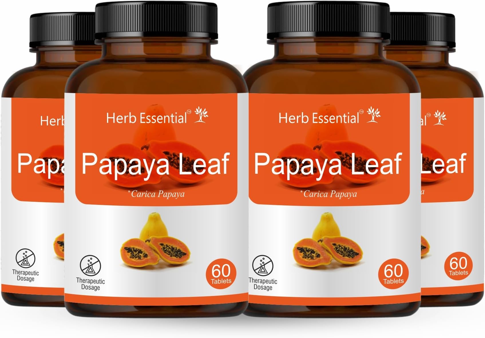 Herb Essential Papaya Leaf Tablets, 500Mg Tablet, 240 Tablets | 100% Natural Extracts