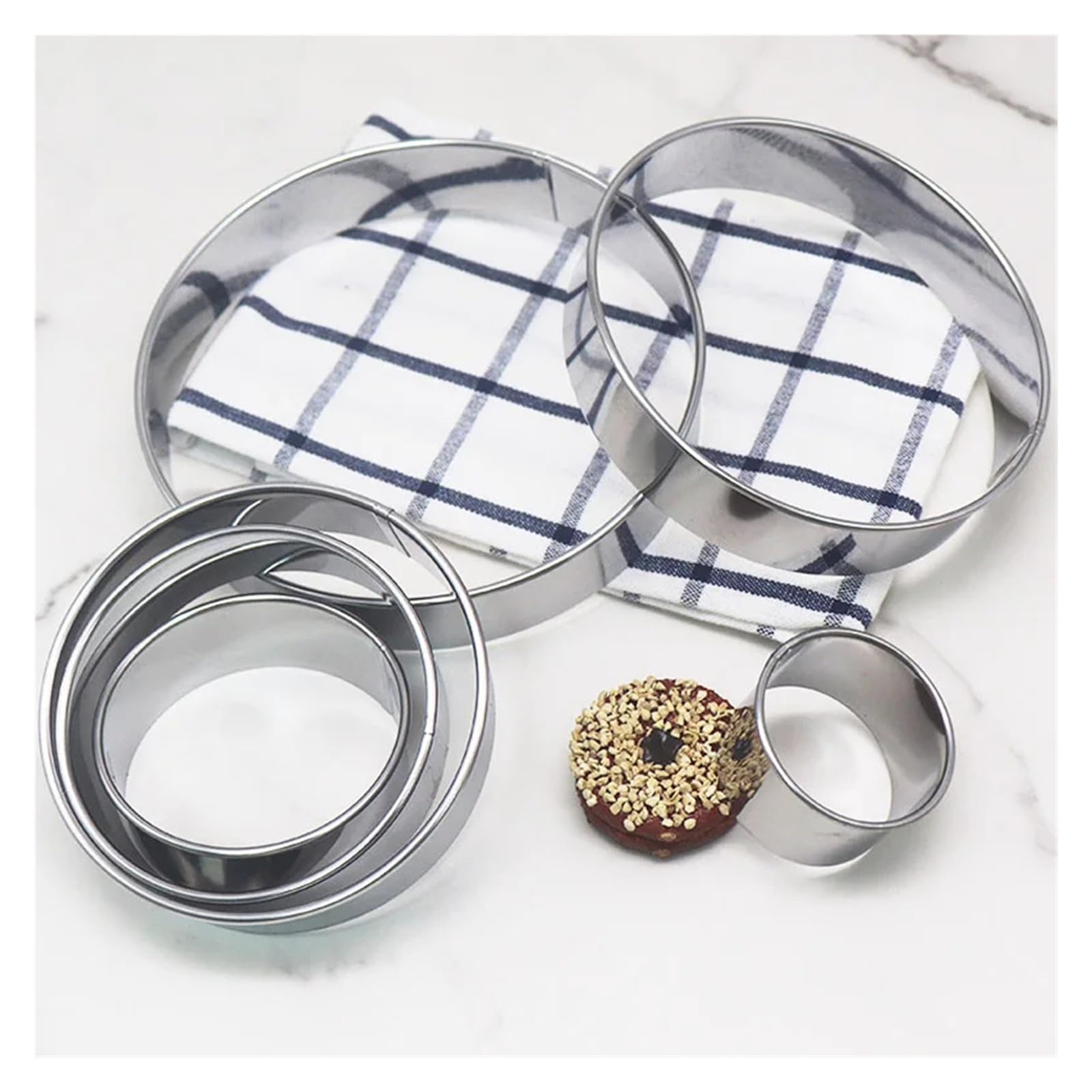 6 uds forma redonda anillo de Mousse molde for pastel horneado de queso DIY galleta corte de acero inoxidable utensilios de cocina for el hogar postre