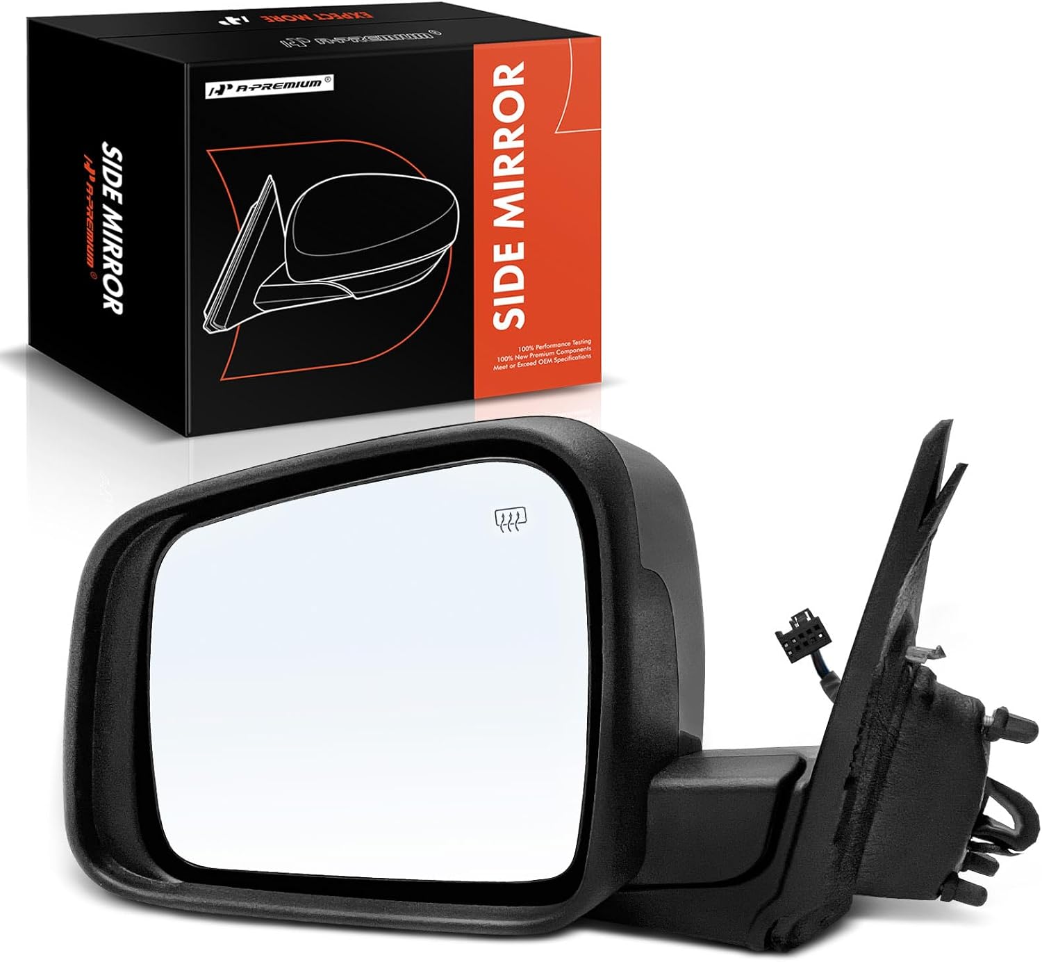 A-Premium Driver Side Power Door Mirror - Compatible with Dodge Durango 2011-2017 - Heated Manual Folding Black Outside Rear View Mirror - Replace# 5SH43AXRAC