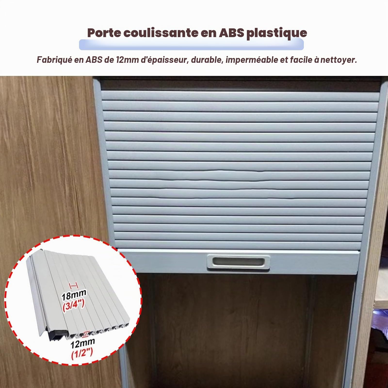 Porte AccordéOn Interieur 40 50 60 70 80 90 cm de large Petit meuble à roulettes Portes pliantes, placard pliant Écran à porte tambour avec poignée pour cuisine de camping-car(55x65cm (21.7x25.6"))