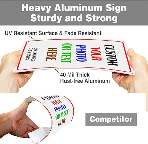 Miniatura 5 de Letrero de metal personalizado para añadir tu imagen de texto, decoración para oficina, hogar, carretera, jardín, intersección, estacionamiento,