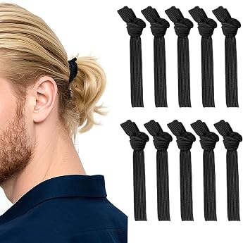 Pack of 10 Men's Black Gummetti Braided Headbands
