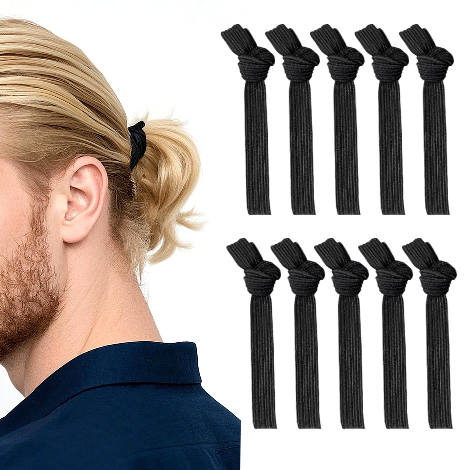 Amazon.co.jp: YISCOKO 結び目付きメンズヘアタイ ヘアゴム