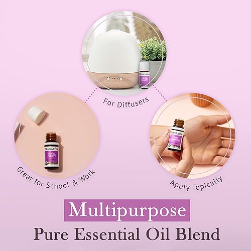 Miniatura 4 de Pranarom - Aceite esencial de claridad mental y enfoque, aceite esencial puro para difusores, aceite aromático revitalizante, lavanda, limón, menta