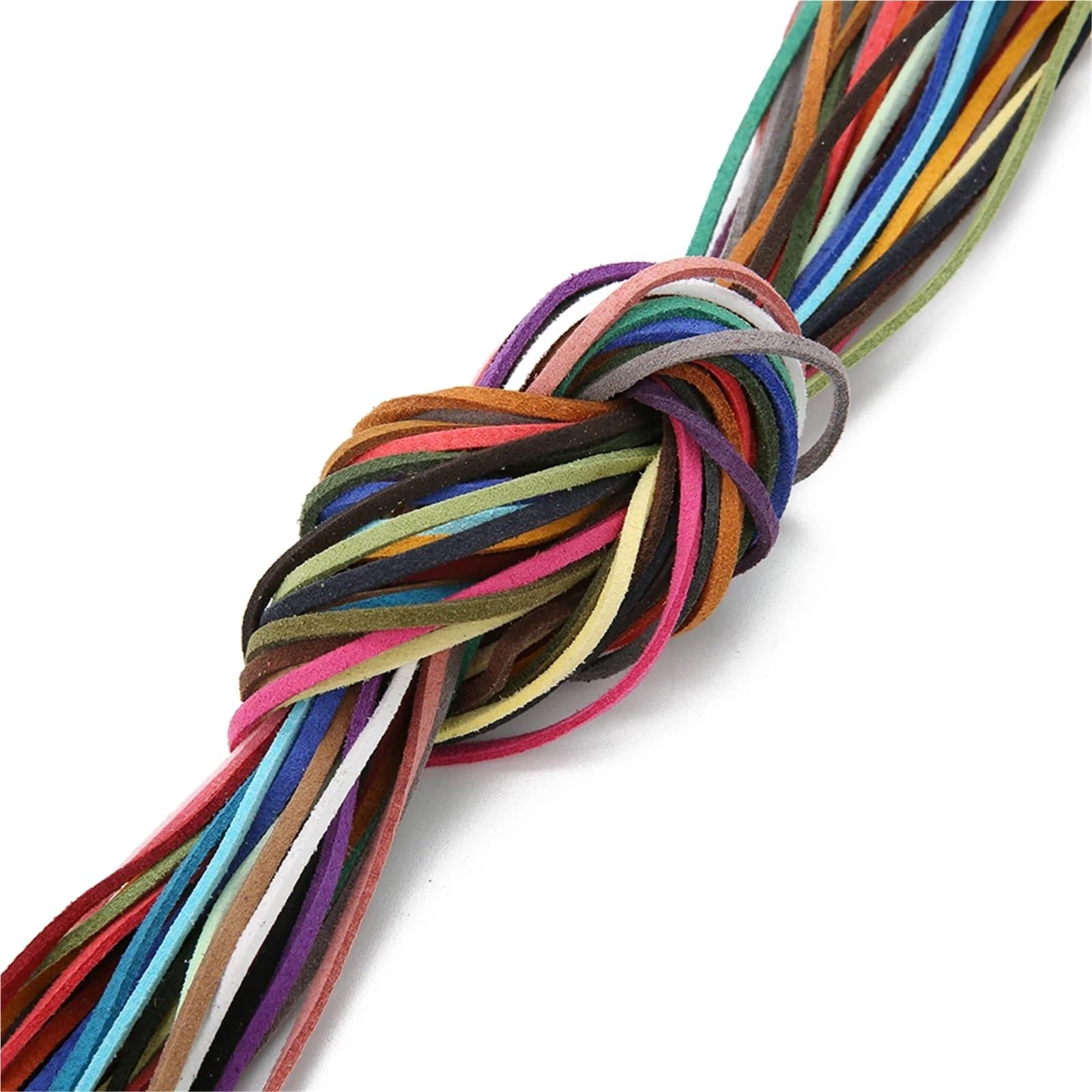 Sznurek ze sztucznej skóry zamszowej 8 szt. 5 metrów i szerokości 3 mm Płaski sznurek Multicolors Aksamitny(Orange Red)