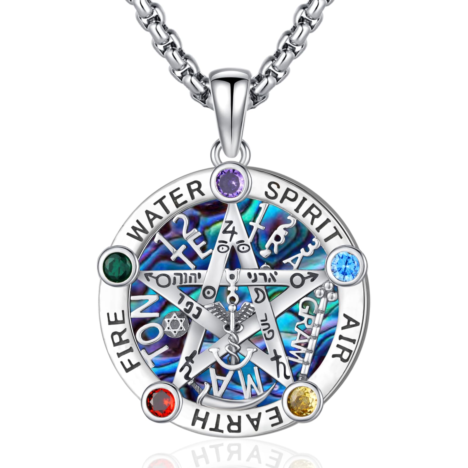 EusensePentagram Necklace for Women Men Sterling Silver 925 Pentacle Pendant Star Witch Wiccan Pagan Jewelry Stars Necklaces