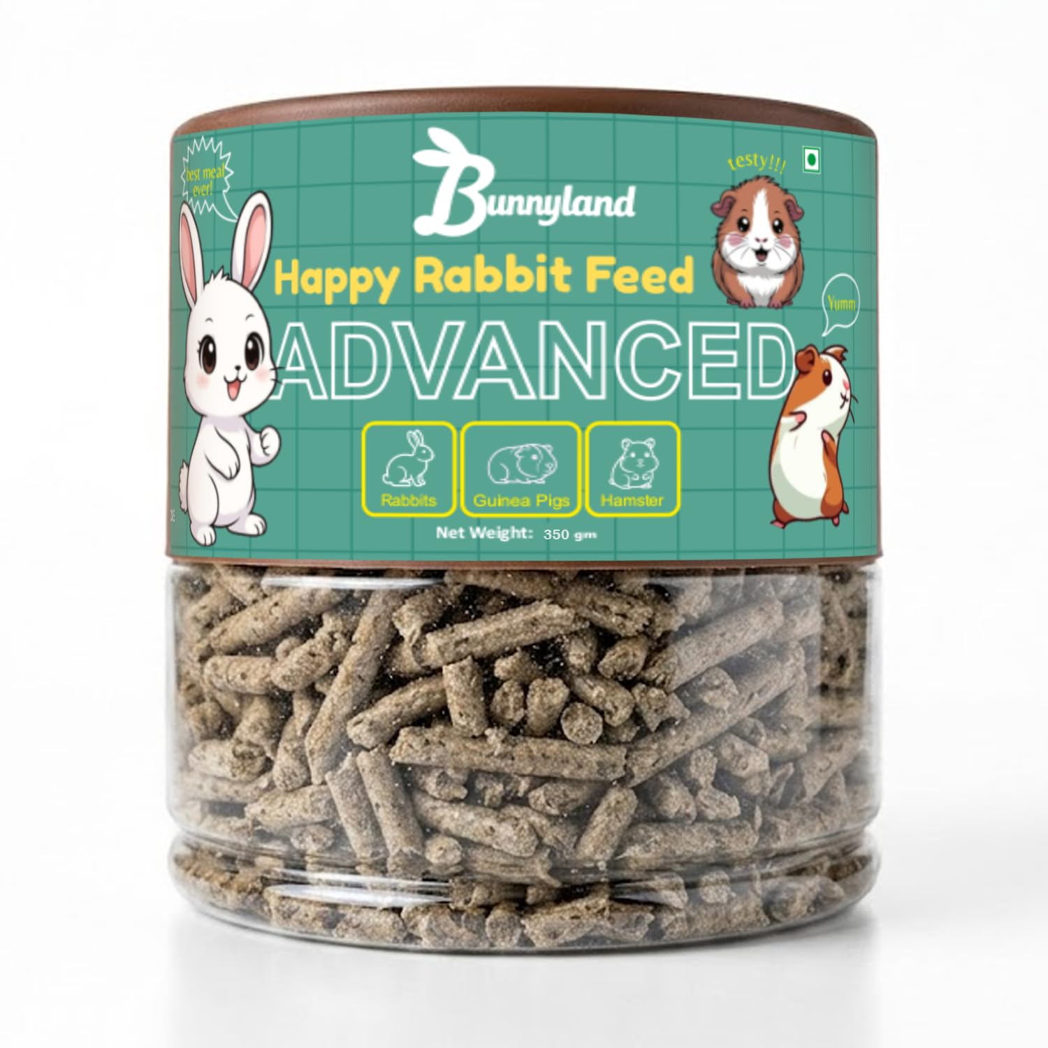 Advanced Rabbit Feed | High-Fiber, 100% Natural Pellet Food for Rabbits, Guinea Pigs, and Hamsters | Healthy Daily Diet (350g)-image-16