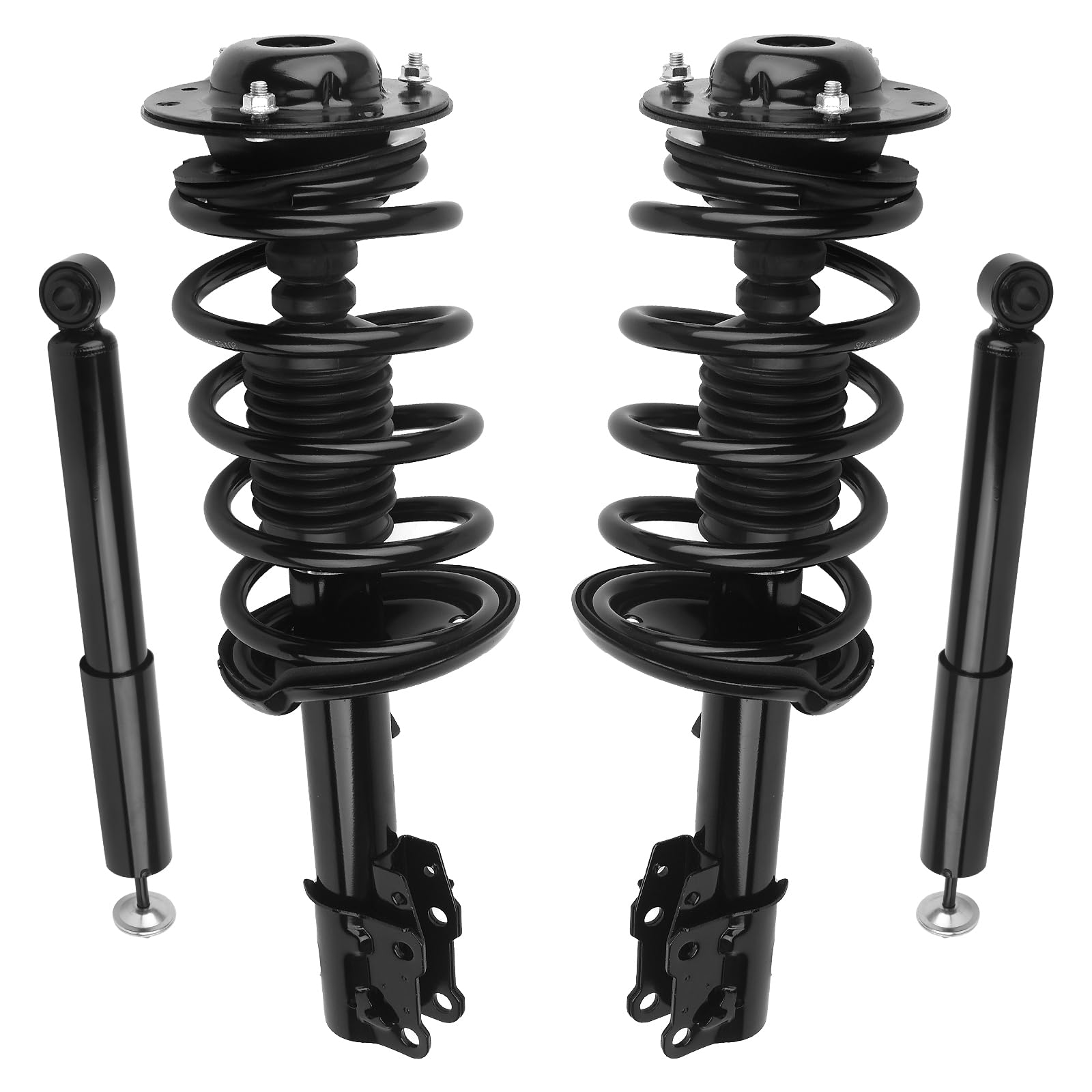 Autoround Front Rear Complete Struts w/Coil Spring Assembly Compatible with Chevy Malibu 2004-2012, Pontiac G6 2005-2010, Saturn Aura 2007-2009 172199 172200 5778 Shock Absorber