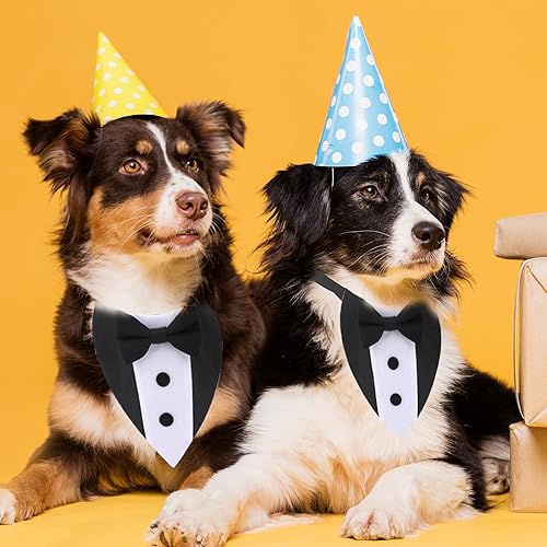 Miniatura 6 de Esmoquin para perro, collar tipo bandana de boda con pajarita, traje de esmoquin ajustable para perro, disfraz formal de perro, esmoquin de fiesta