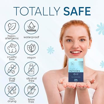 BLOOMORA Invisible Pimple Patches for Face (324 Count), Zit Patches for pimples, Hydrocolloid Bandages, Zit Stickers for Face - S/L Sizes