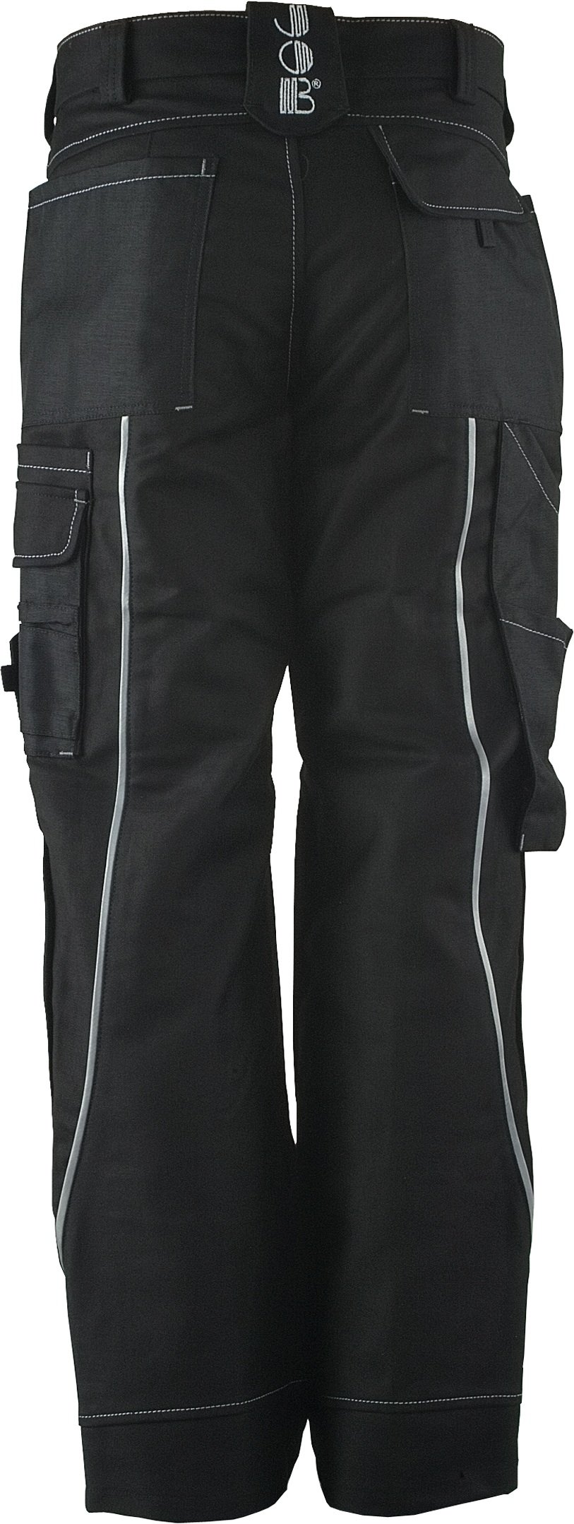 JOB-Kleidung N.I.T.R.O. Stretch-Bundhose/Arbeitshose/Pilothose schwarz mit Knieplstertaschen (54)