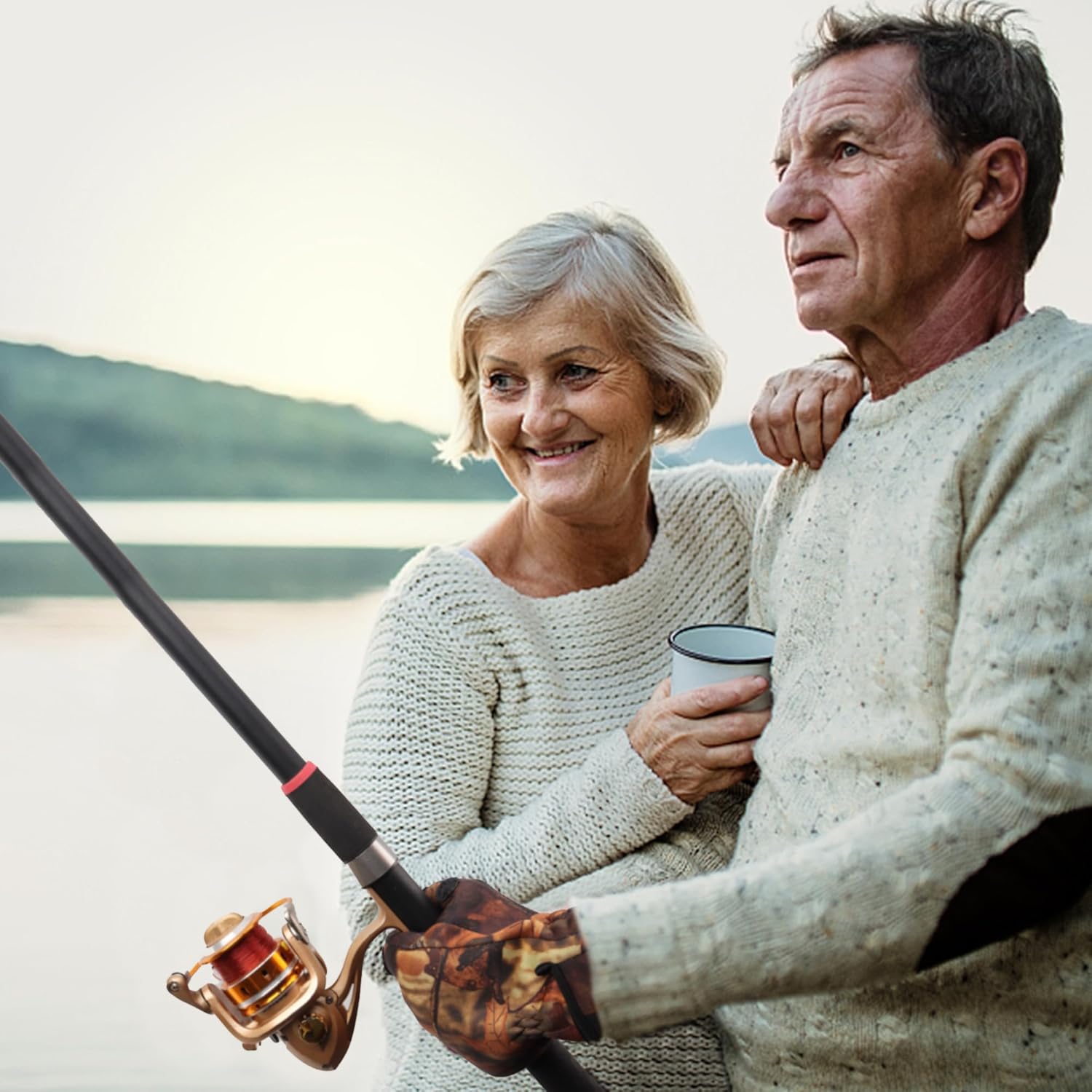 Fingerless Neoprene Fishing Gloves for Men Anti-Slip, Waterproof, Lightweight,for Cold Weather (Camouflage,1 Pair) - Image 6