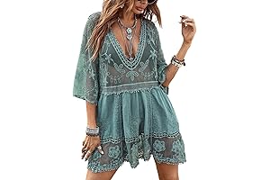 Anna-Kaci Women's Casual Lace Dress for a Comfortable Summer Beach Day