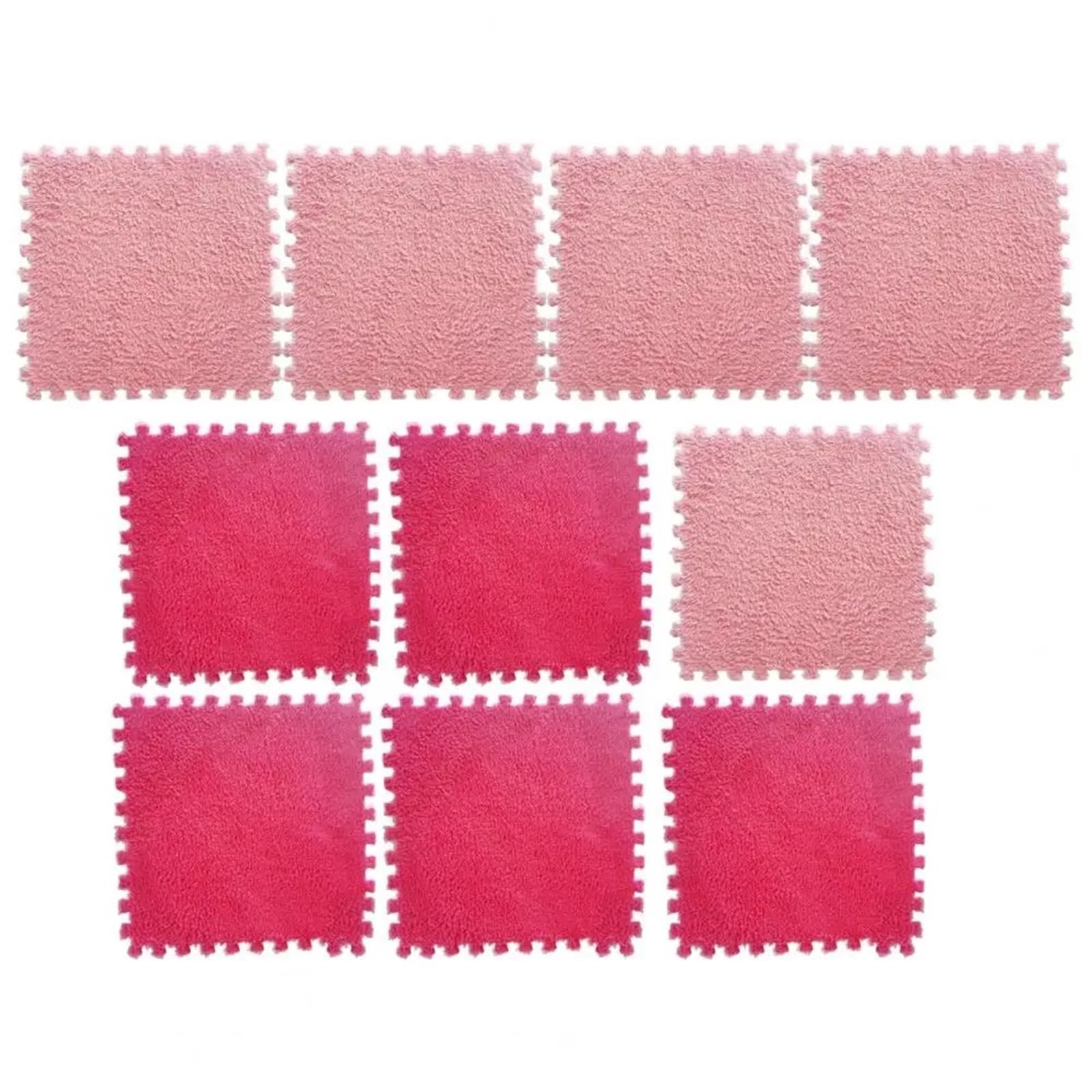 Plüsch-Puzzle-Schaumstoffmatte 10 Teile/Satz 30 * 30 cm Puzzle Teppich Shaggy Platz Flauschigen Fliesen Plüsch Bereich for Salon(Color 16)
