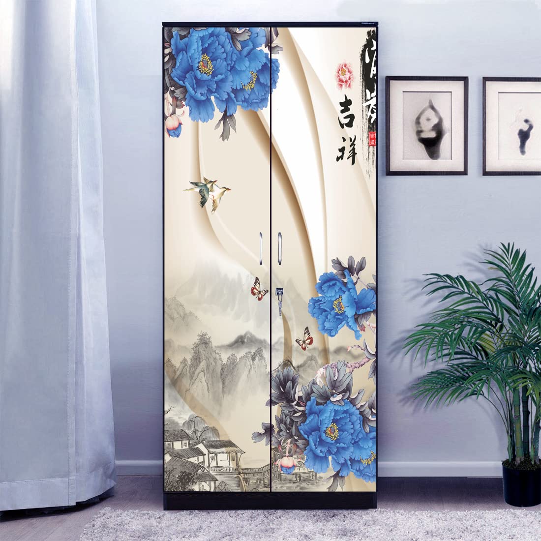 WallDaddy Self Adhesive Almirah Stickers, Wall Stickers, Decorative Sticker Wallpaper for Home Wardrobe Doors (Chini Flower Almirah) PVC Vinyl Size Large (39 x 84 Inch) (B09W17QKDQ) Amazon Price History, Amazon Price Tracker