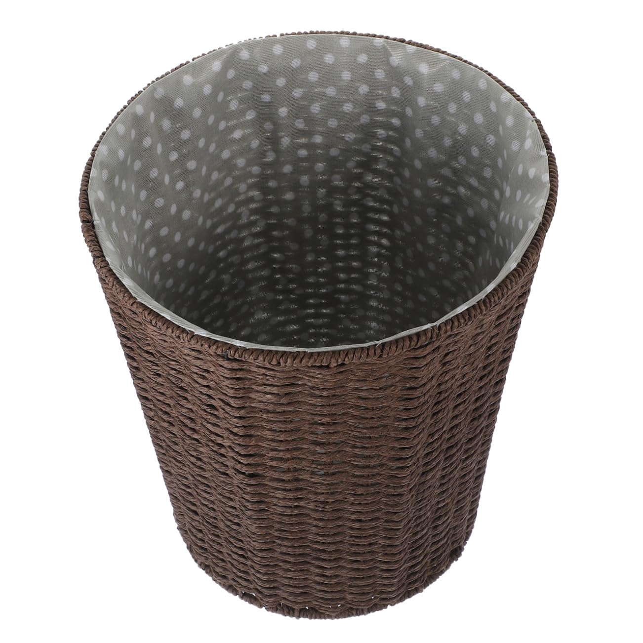 Uonlytech Rattan Woven Trash Can and Storage Basket with Liner, Handwoven Litter Bin for Living Room, Kitchen, Bedroom Use, Versatile Home Organization Wastebasket Random Color Random Color