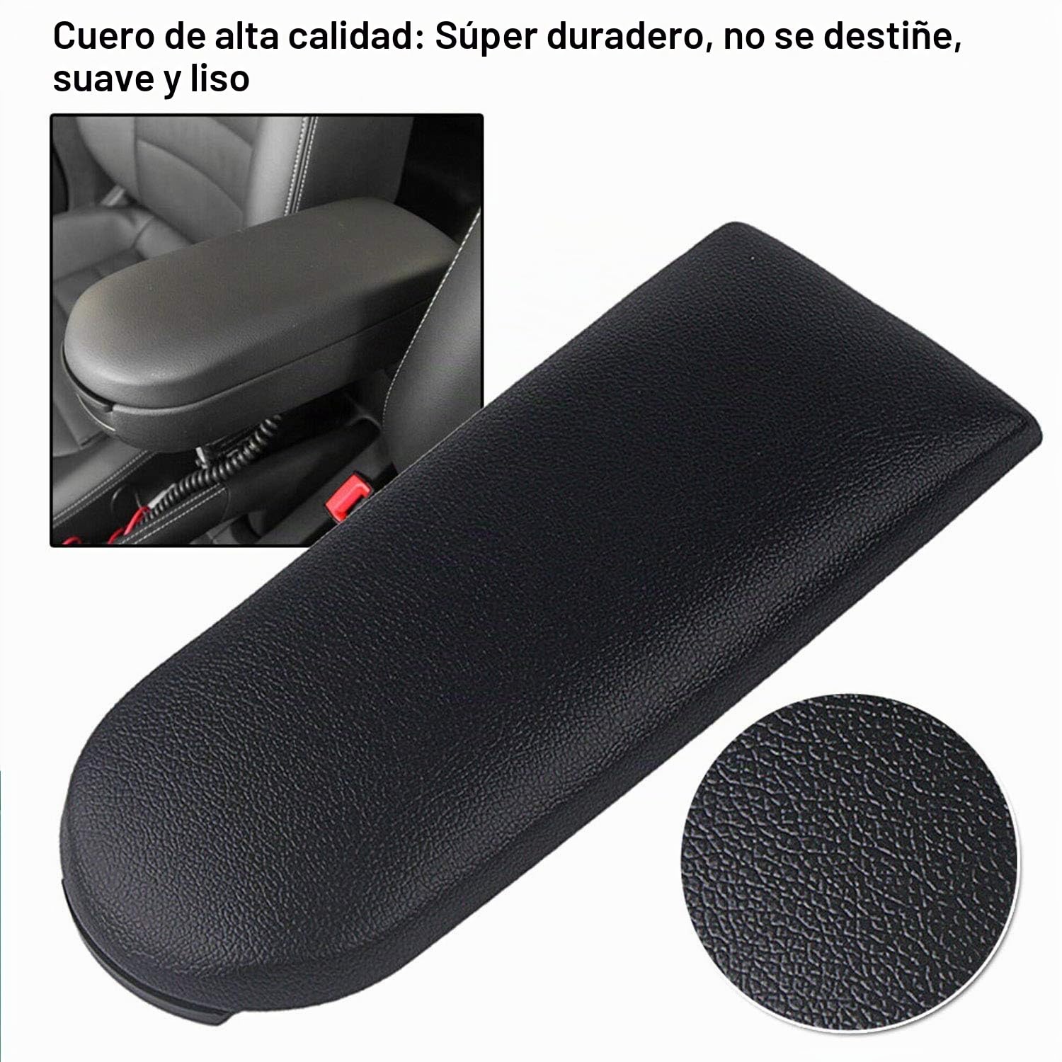 KIMISS Funda para reposabrazos de consola en cuero negro, compatible A3 8P / 2003-2013, ref. 8P0864245P