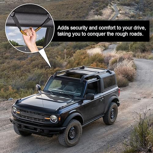 Miniatura 7 de TECTICO Asas de agarre de barra antivuelco compatibles con Bronco 2021 2022 2023 24 puertas, asas de agarre más amplia para automóvil, asas de