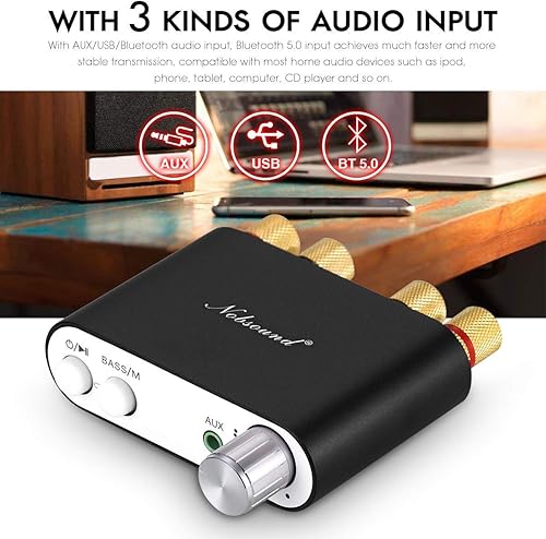 Miniatura 4 de Nobsound NS-10G, amplificador digital de Bluetooth 4.0, 100W HiFi Amp, con fuente de poder, Negro
