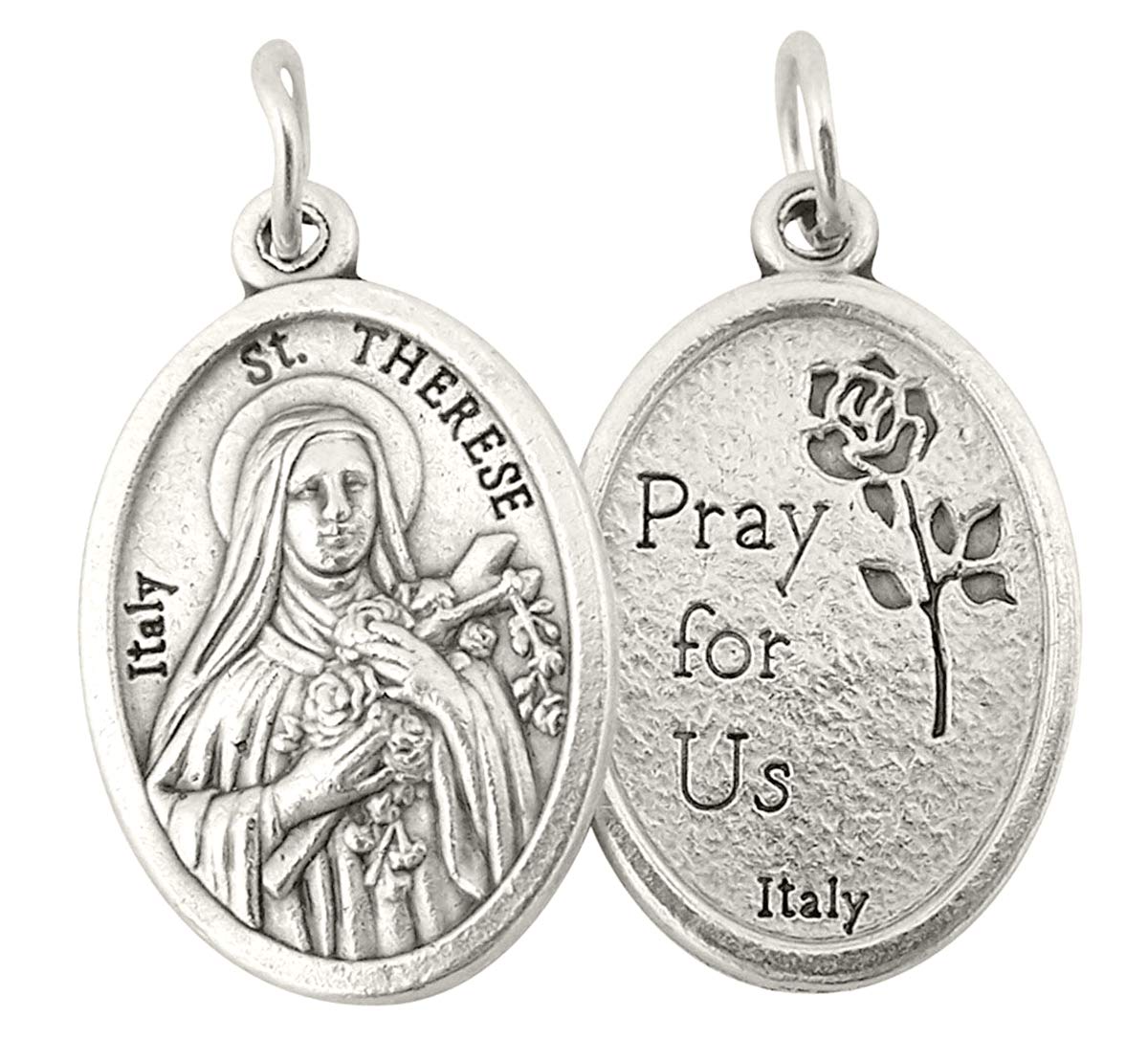 Catholic Patron Saint Medals Silver Toned Base, 1 Inch, Set of 2, Silver — view 16