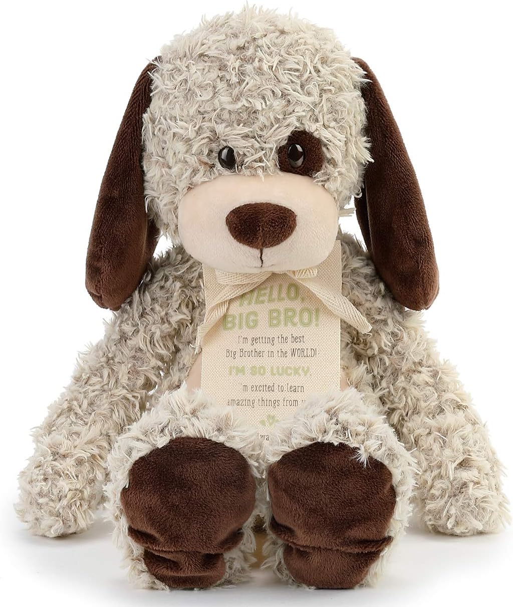 DEMDACO Big Brother Puppy Soft Brown 13 inch Plush Material Stuffed Animal Figure Toy