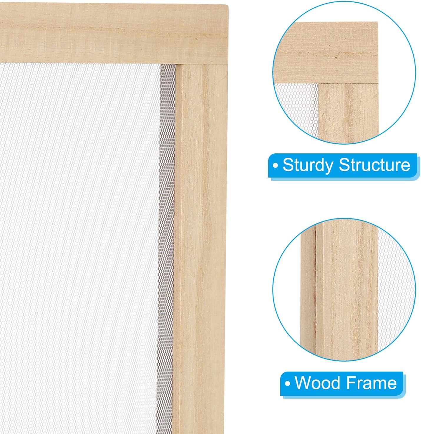 PATIKIL 7.1"x5.9" Wooden Paper Making Screen, Paper Making Mold Frame Papermaking Mould Deckle for DIY Paper Craft Tool Dried Flower Handcraft, Natural Color