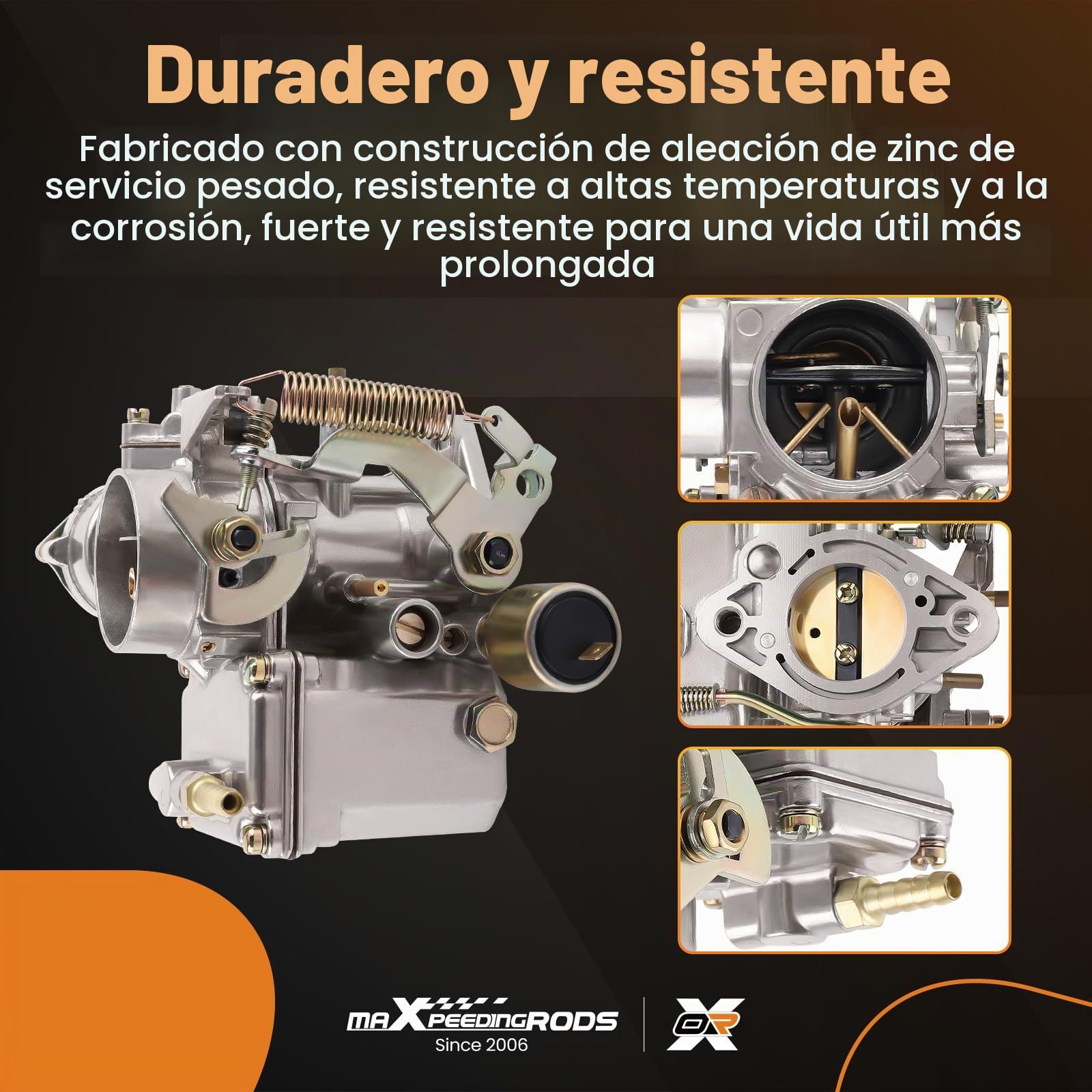 maXpeedingrods Carburador Para Volkswagen Beetle 34 PICT-3 113 129 031 K, Carburador para VW Coche Motor 1600cc, Ralentí Constante, Rápida y Bajo Consumo con Material de Aleación