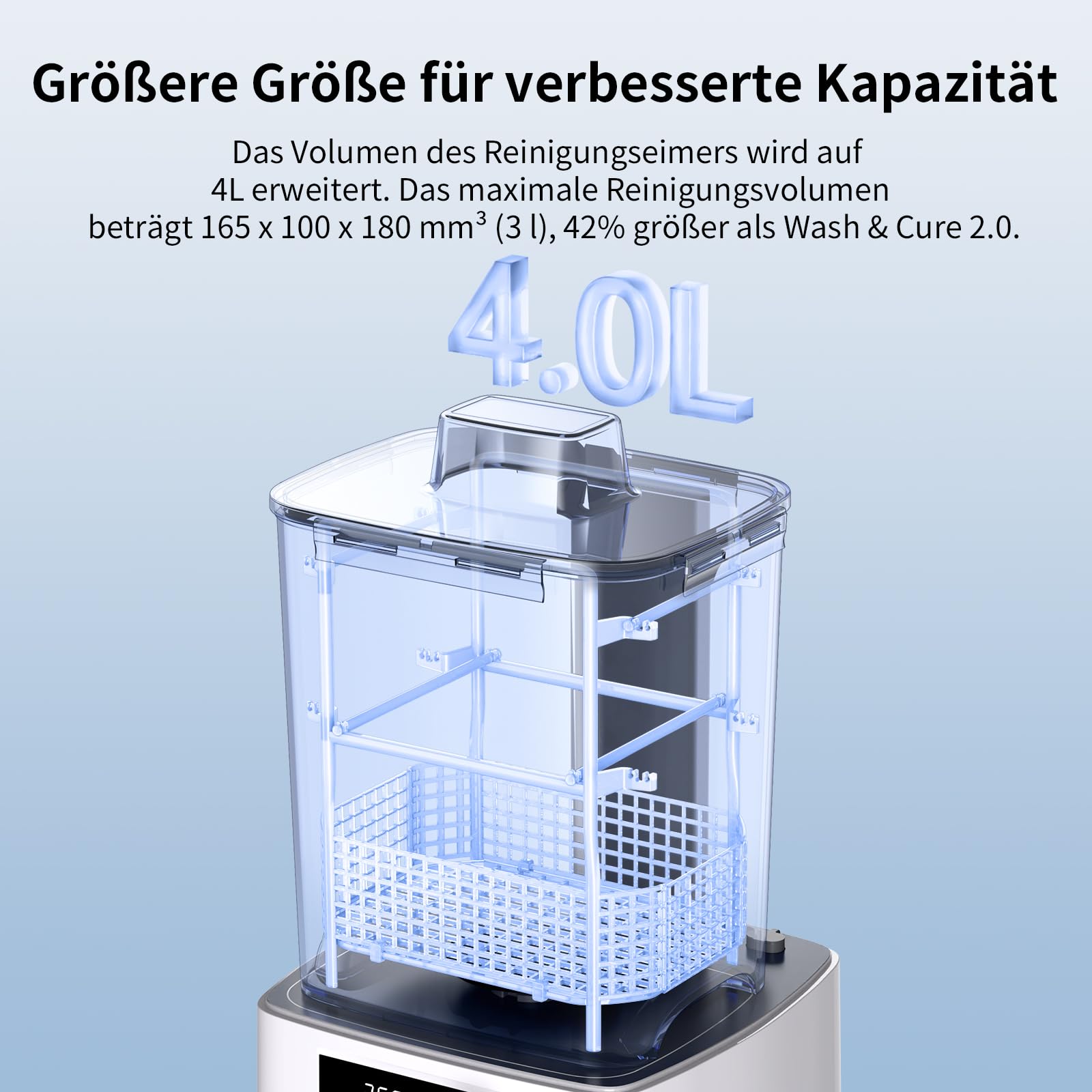 ANYCUBIC Wash & Cure 3 für LCD/DLP/SLA Resin 3D Drucker Modell, 2 in 1 Wascheimer und UV Durchhärtegerät für Photon Mono 2/4K/Halot-One/Mars 3/3 Pro/Mars 4/4 Ultra, Wasch Größe 165 * 100 * 180mm