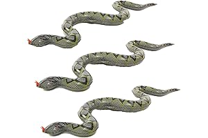 Realistic Inflatable Snakes for Your Pool: 3 Pcs of Green Bliss