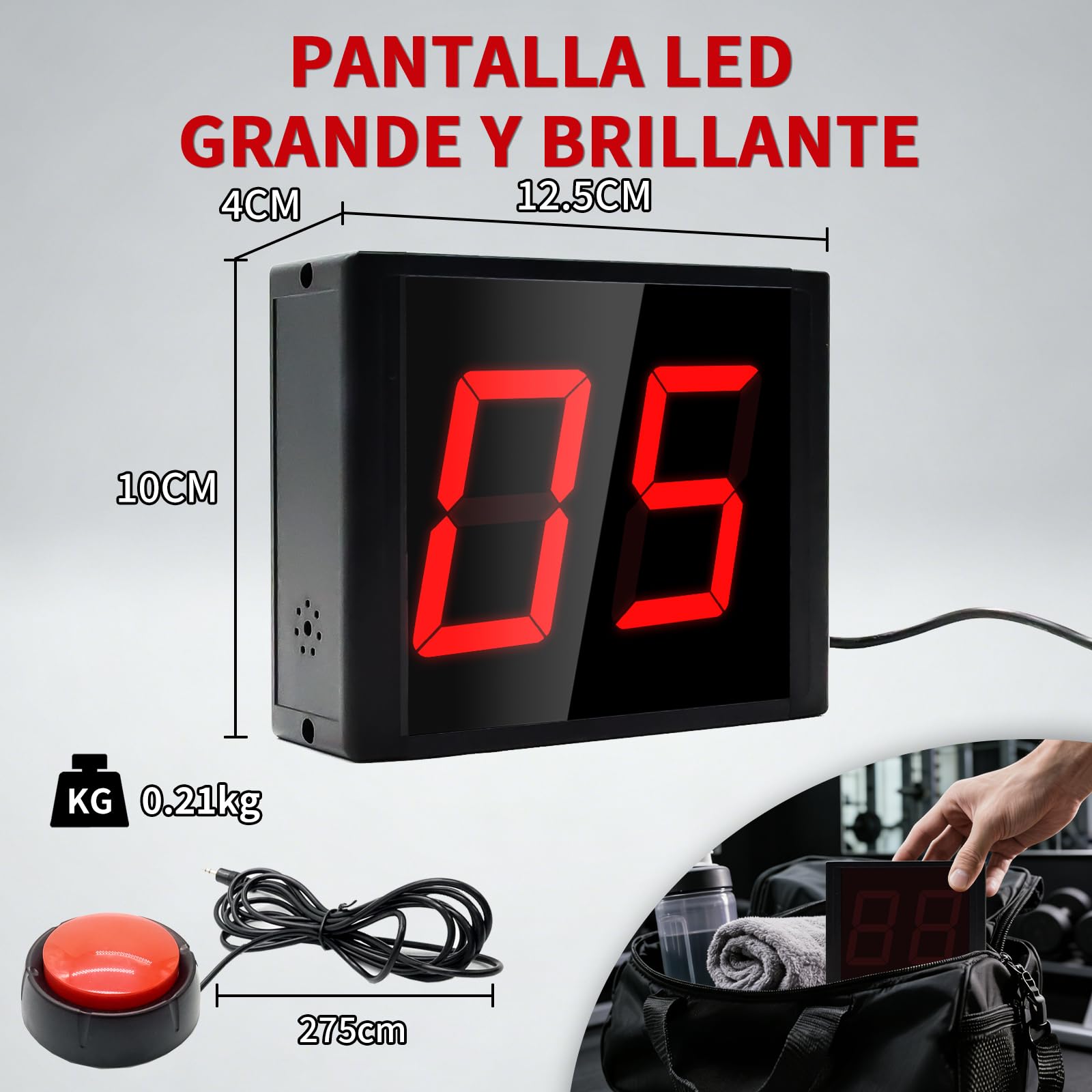 YZ Contador Manual con Botones, Pantalla LED de Alta definición