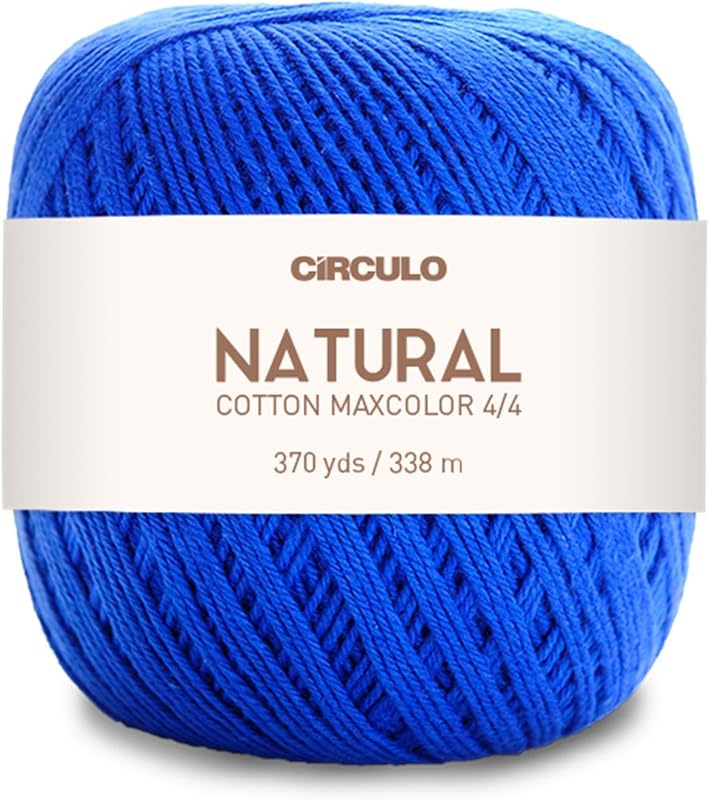 Fio de algodão Natural Cotton Maxcolor 4/4 CÍRCULO, cor 2829 - Ball Blue, 200 g
