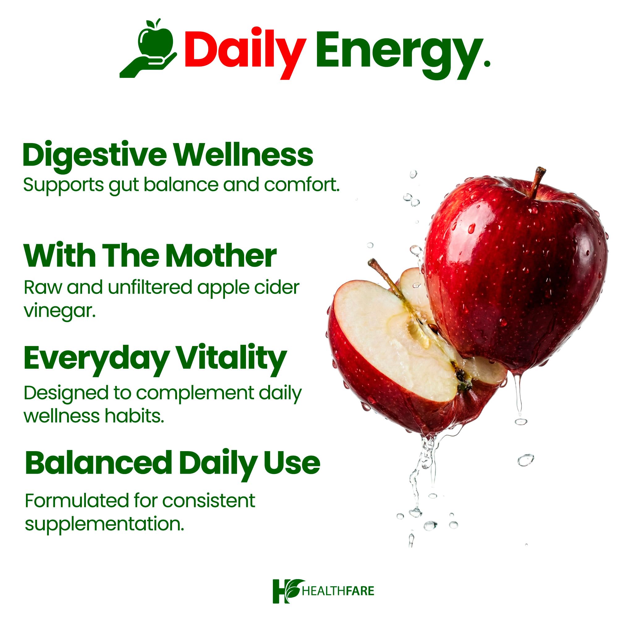 HealthFare Apple Cider Vinegar Capsules with the Mother | Raw, Organic & Unfiltered ACV | 150 Vegan Pills | Maximum Strength Supplement for Detox & Digestion | Non-GMO, Gluten-Free, Made in USA — Amazon image 6