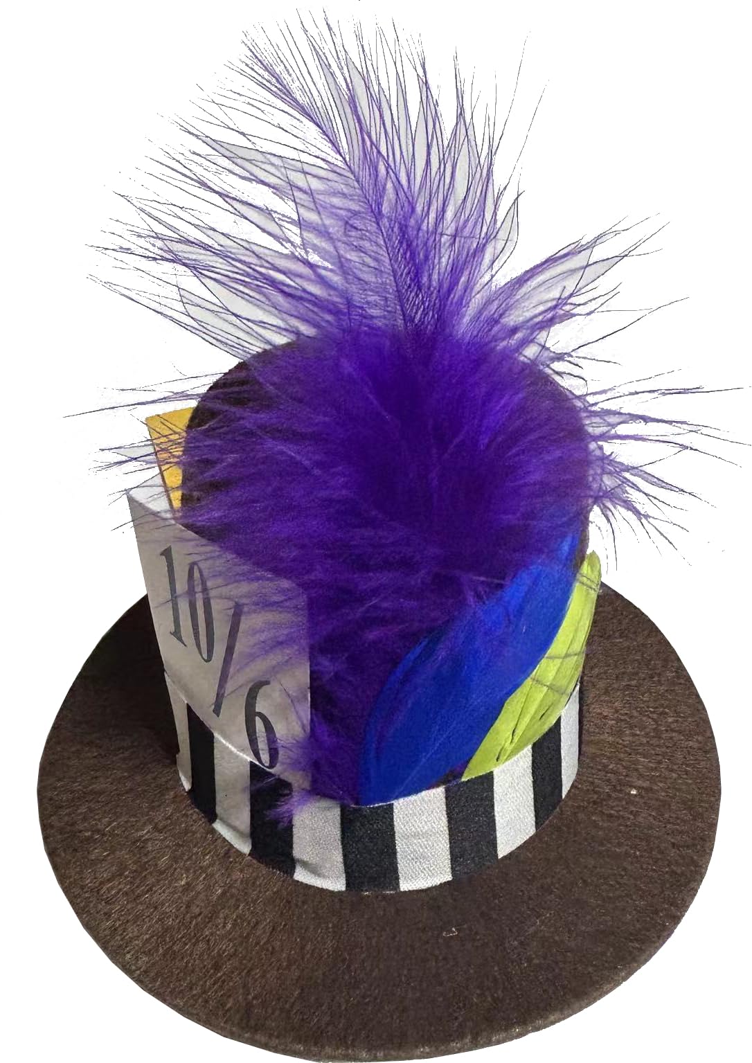Brown Mad Hatter Mini Top Hat Headband Costume Accessory