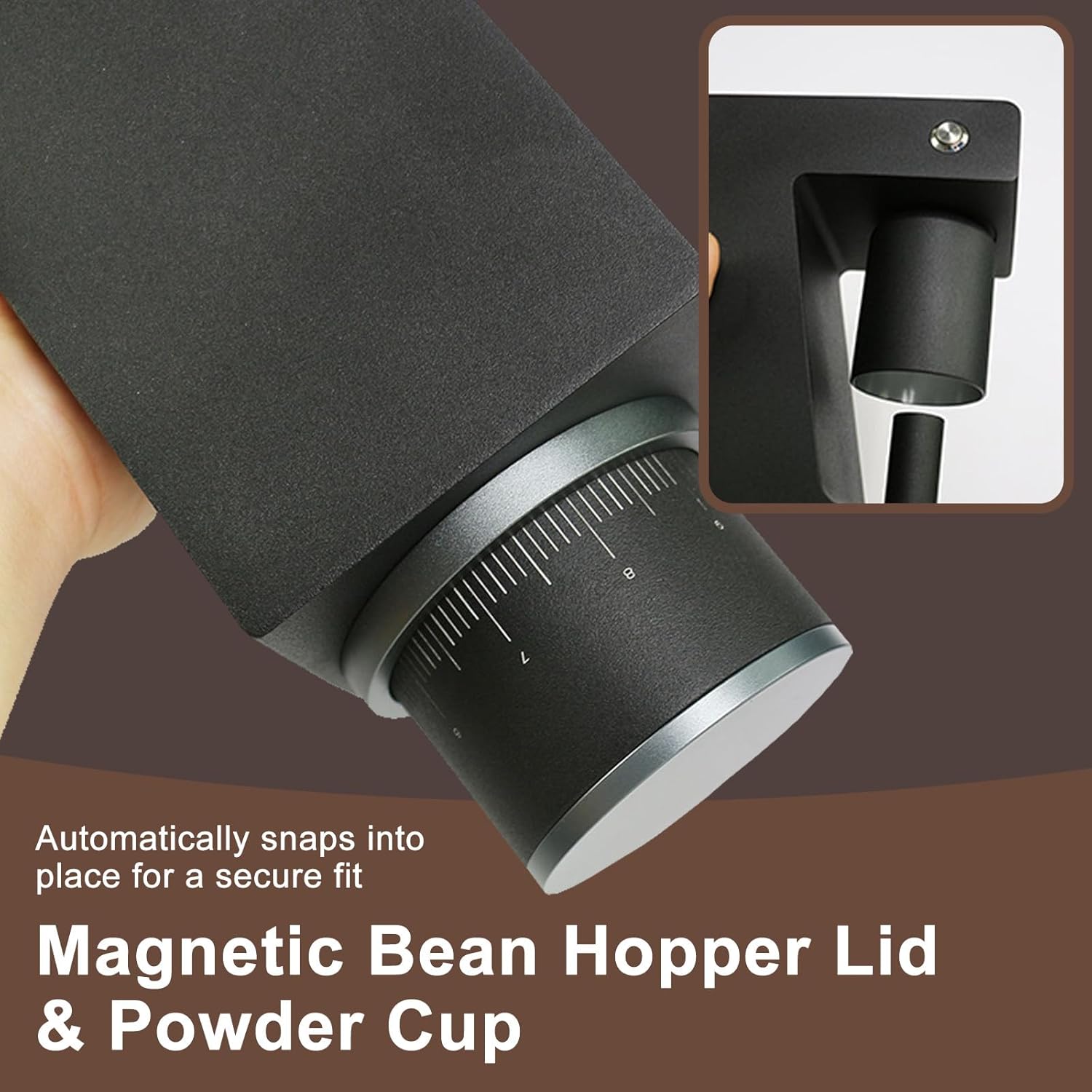 Electric Coffee Grinder, with Stainless Steel Hexagonal Grinding Disc, Adjustable Grinding, for Home Use White