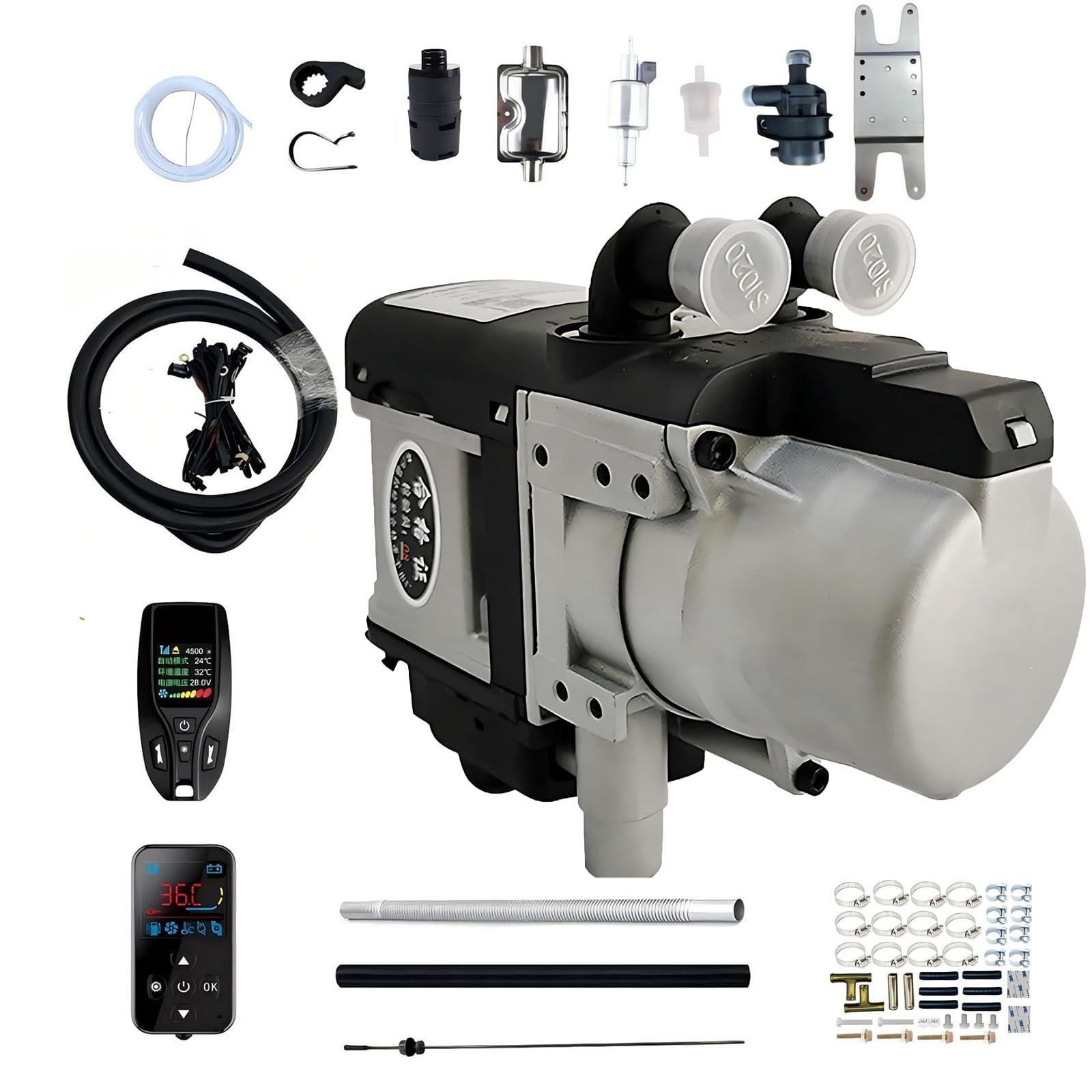 Zdalnie sterowany podgrzewacz wody na olej napędowy o mocy 5 kW, 12 V 24 V, podgrzewacz wodny do samochodów dostawczych, kamperów i samochodów kempingowych, podgrzewacz paliwa płynnego z przełącznik