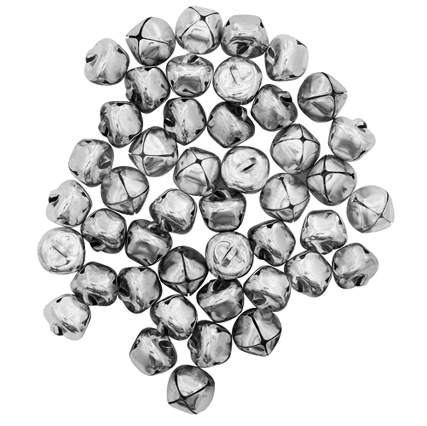 BCreative Silver Jingle Bells Pack of 70-2 Sizes - 15mm and 10mm