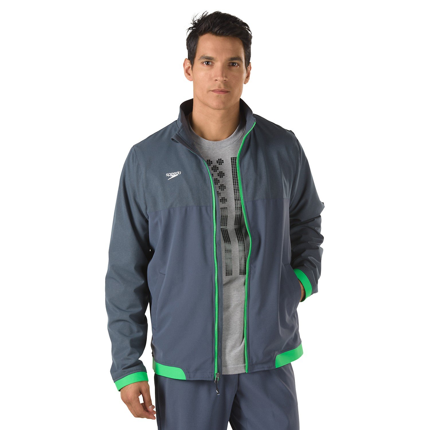 Speedo Mens Tech Warm-Up Jacket, Green, X-Small : Amazon.in 