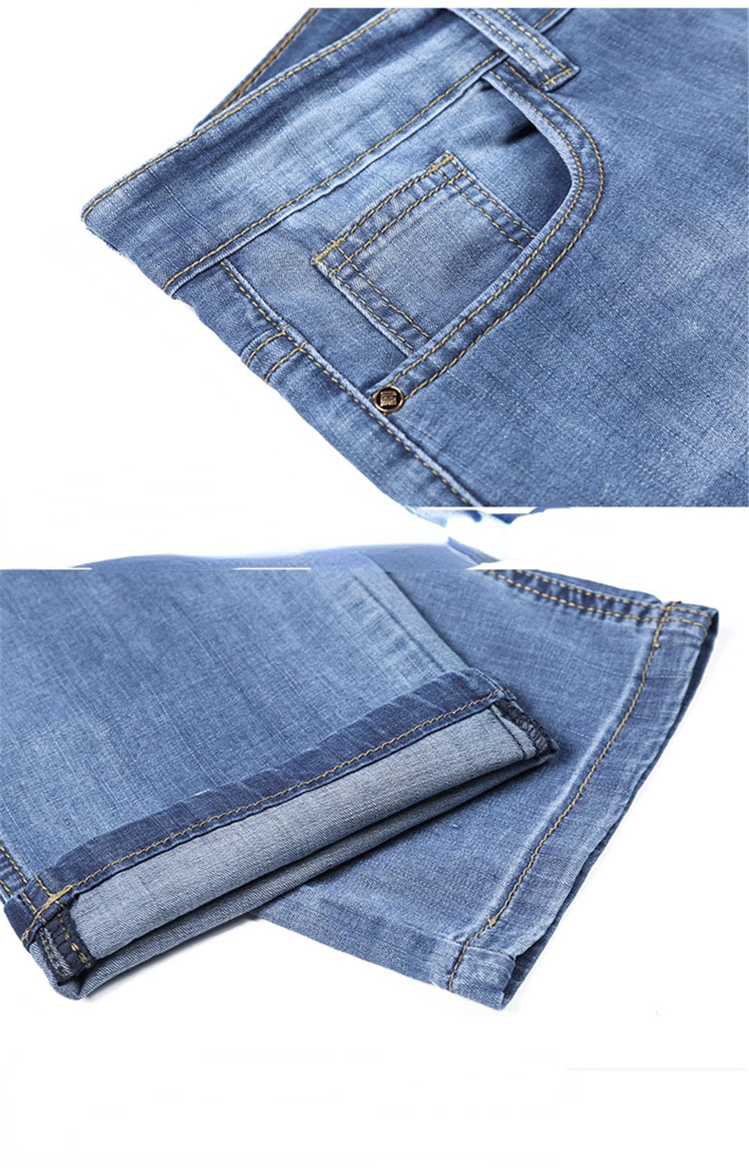 Vogrtcc Pantalones Largos Rectos Sueltos para Hombre Jeans Casuales Elásticos