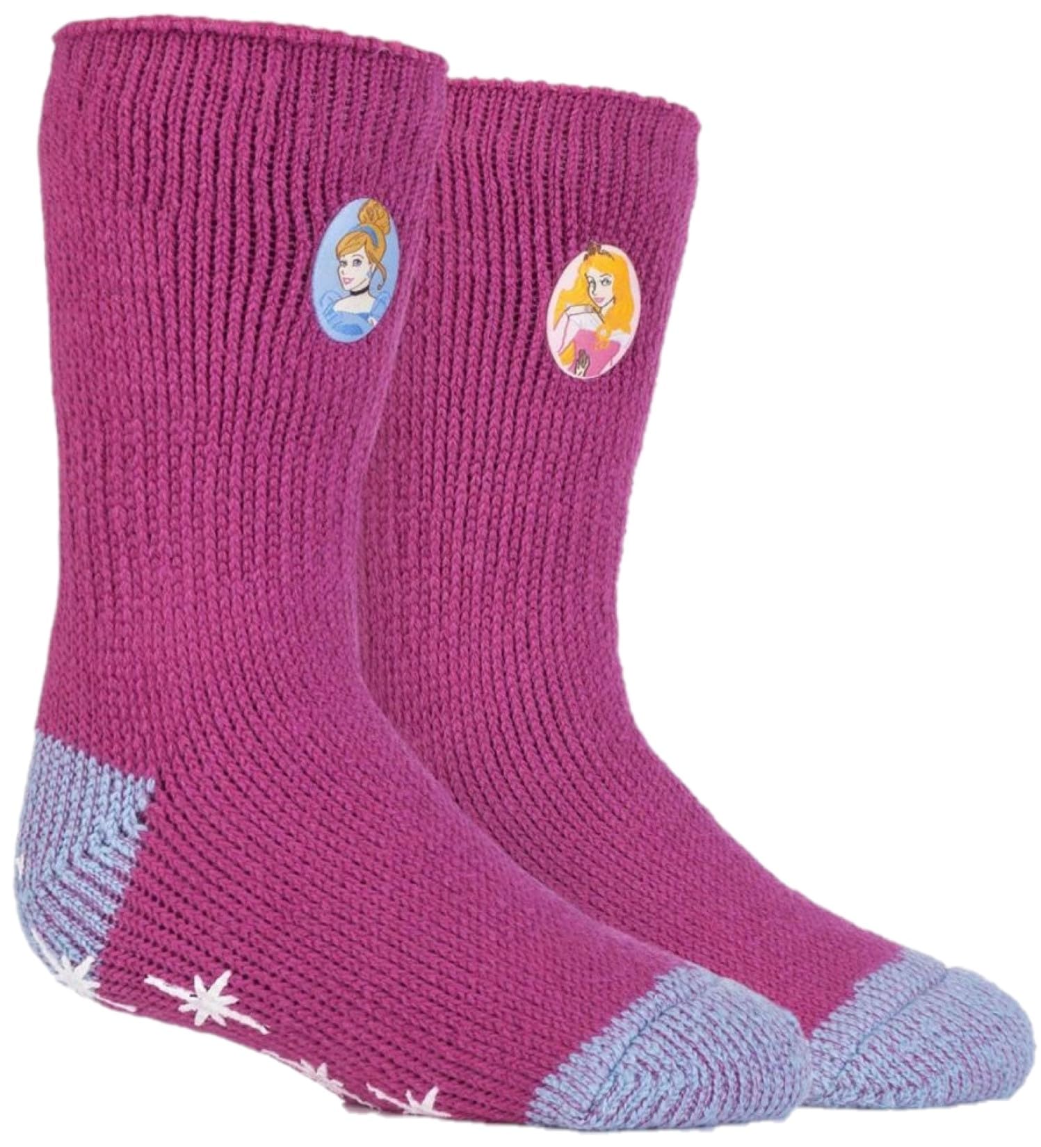 SOCKSHOP Heat Holders Disney Princess Slipper Socks Pink Size 12.5-3