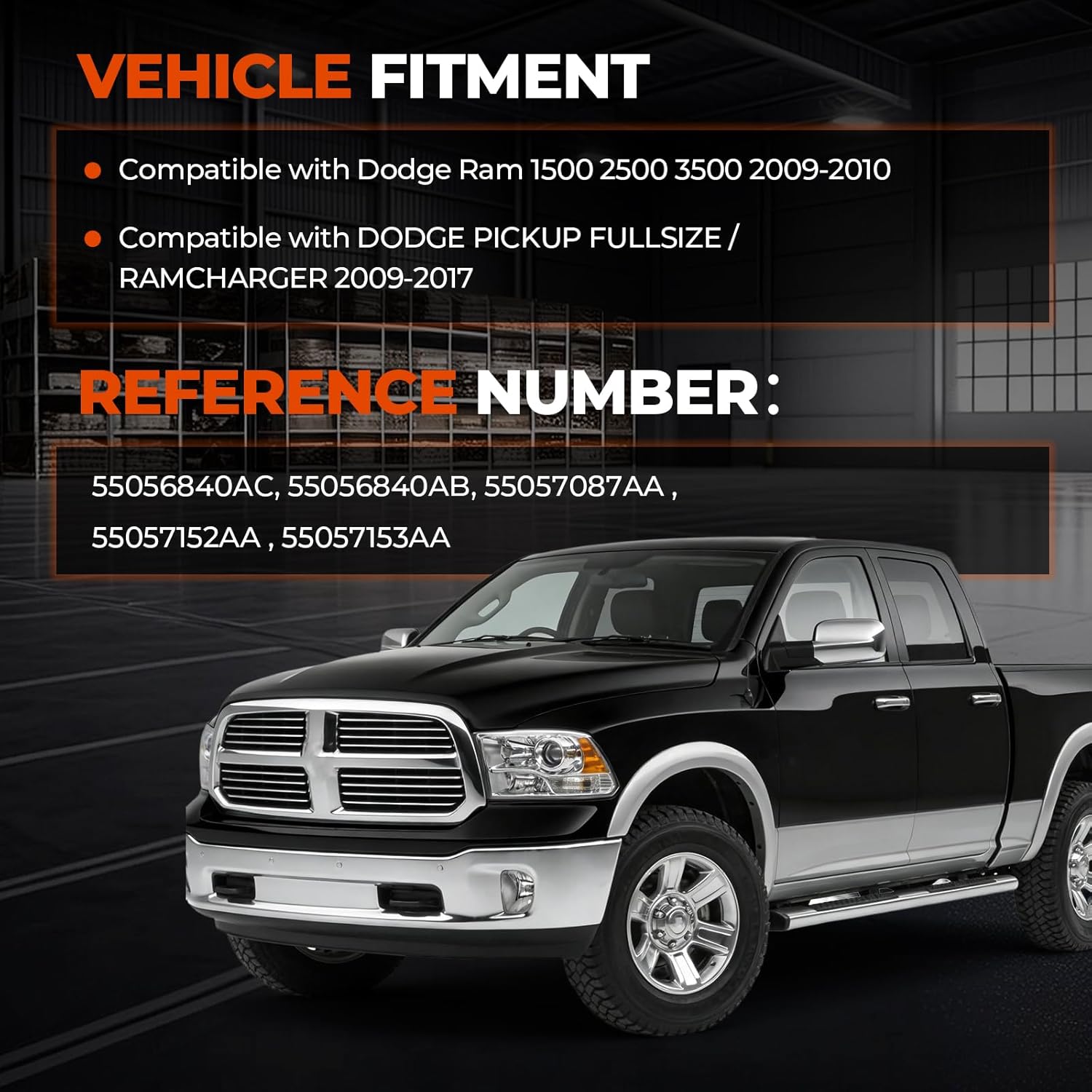 GEARLAST Engine Cooling Fan Clutch Compatible with Dodge Ram 1500 2500 3500 2009-2010, Dodge Pickup FULLSIZE/RAMCHARGER 2009-2017 Replaces 55056840AC, 55056840AB, 55057087AA,55057152AA, 55057153AA