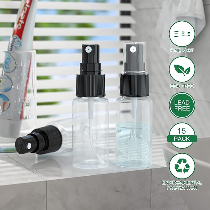 Botellas atomizadoras transparentes 15 pcs 15ml miniatura 2