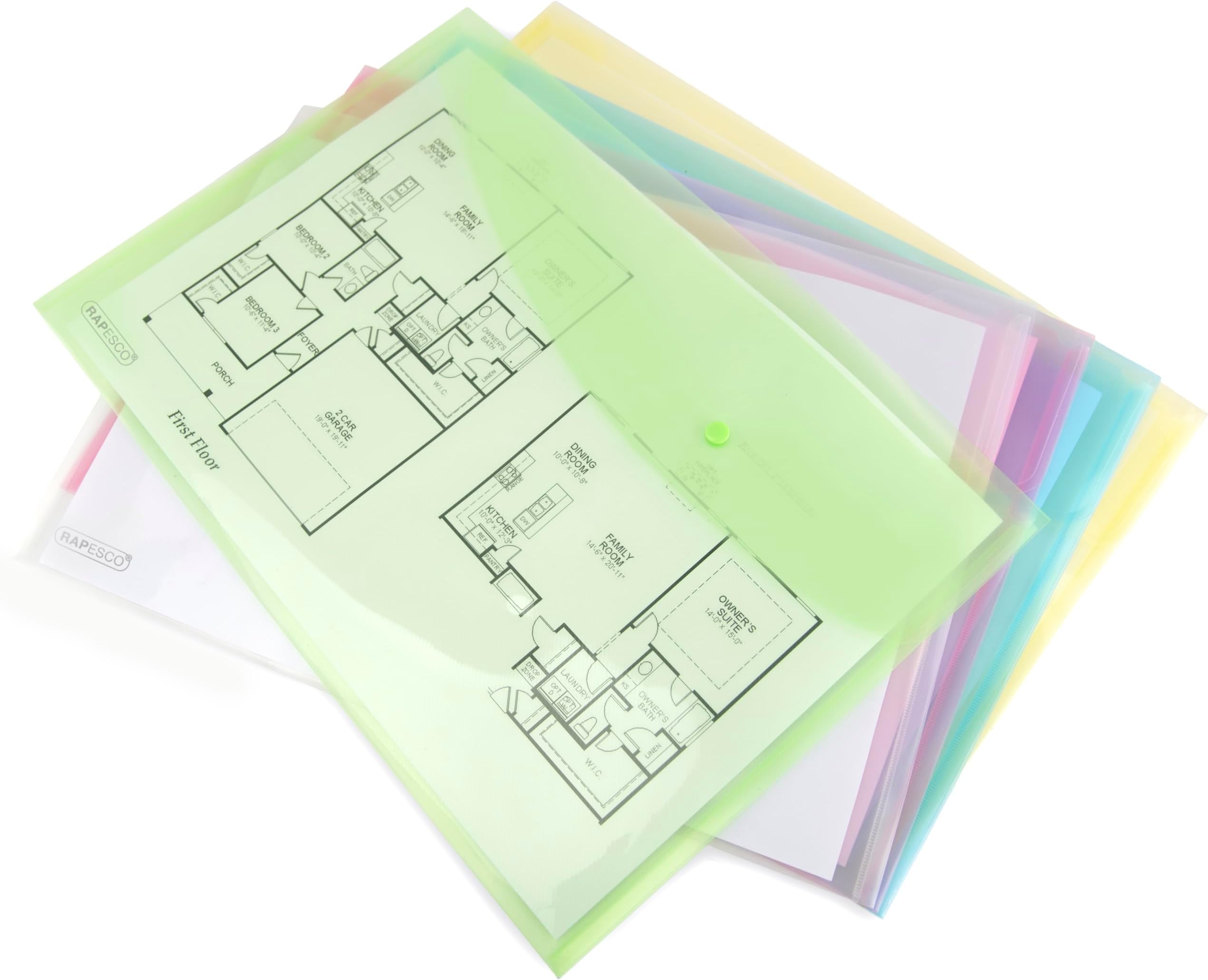 Buste Portadocumenti A5 Con Bottone - 10 Pezzi, Trasparenti, Con Portapenne, Per Ufficio E Casa - Foto 4