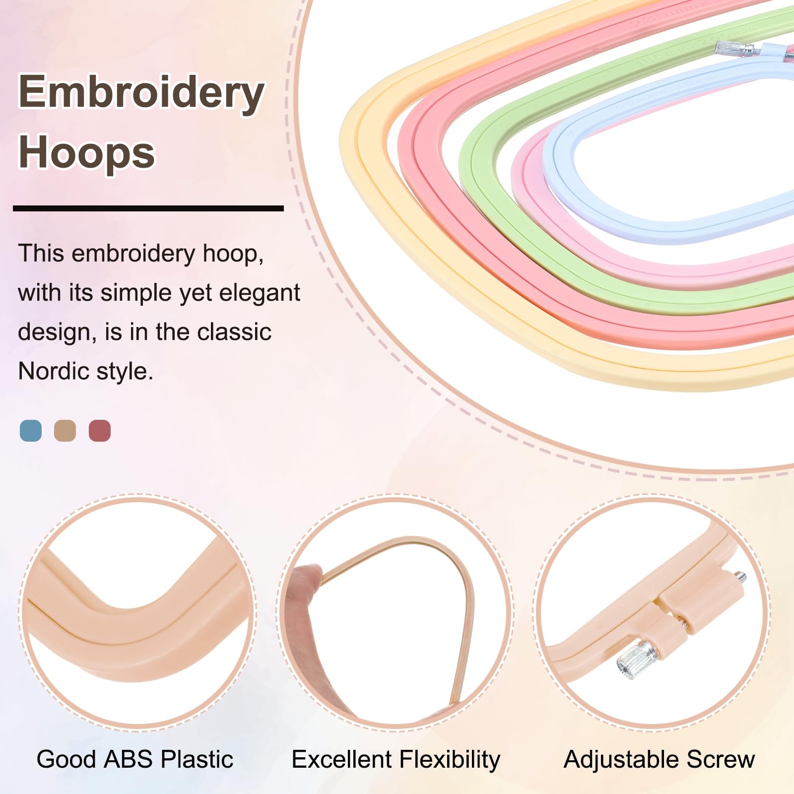 PATIKIL 5er Set Stickrahmen - Sechseckige Punch Needle Rahmen Für Embroidery